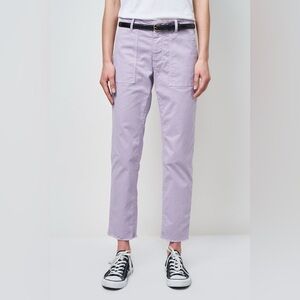 Nili Lotan women’s Jenna lilac Purple Cropped corduroy Military Pants size 6